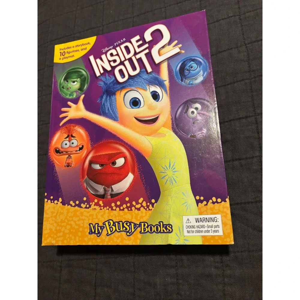 Disney Pixar Inside Out 2 My Busy Books Storybook 10 Figurines and Playmat‎ Set